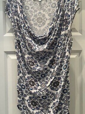 Max Studio Cowl Neck Knit Top Cap Sleeve, size L